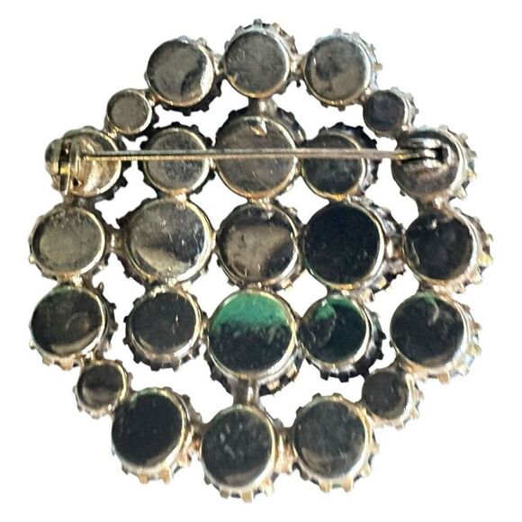 Vintage 1940’s URANIUM Glass & Green Aurora Borealis Circle Dogtooth Multi Dimen - Picture 3 of 6